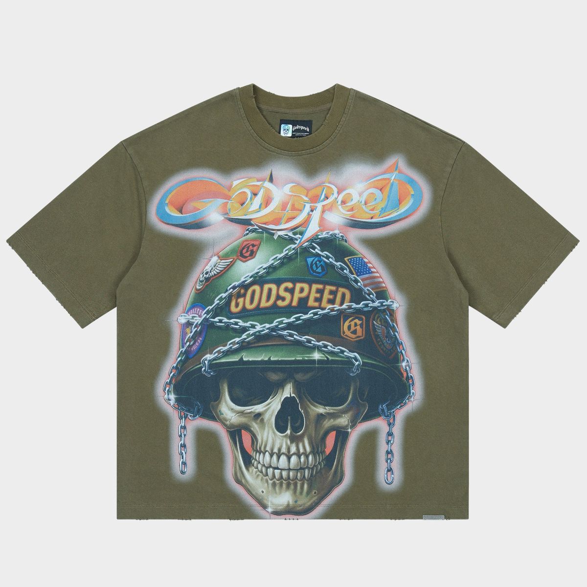 GODSPEED “BADGES OF HONOR” MILITARY GREEN TEE